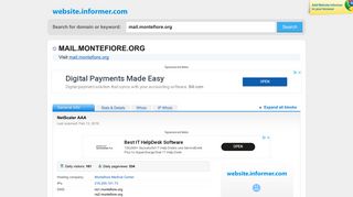 mail.montefiore.org at WI. NetScaler AAA - Website Informer