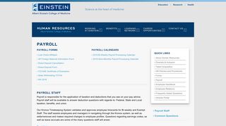 Payroll - Human Resources - Albert Einstein College of Medicine