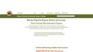 Monty Roberts Equus Online University | Monty's Complete Horse ...
