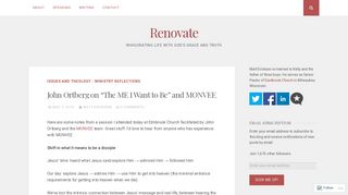 John Ortberg on “The ME I Want to Be” and MONVEE – Renovate