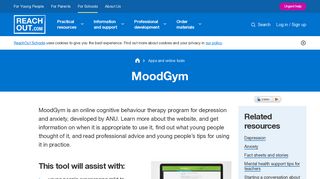 MoodGym | Apps and online tools | ReachOut Schools