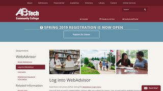 Log into WebAdvisor | WebAdvisor | Asheville-Buncombe - A-B Tech