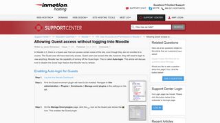 Allowing Guest access without logging into Moodle | InMotion Hosting