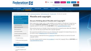Moodle and copyright - Federation University Australia