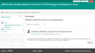 JSPM's BSIOTR: URGENT: MOODLE Courses For All Departments - In ...