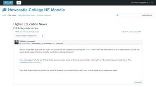 NCLHE: E-Library resources - Newcastle College HE Moodle