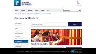 Teaching timetable - The University of Nottingham