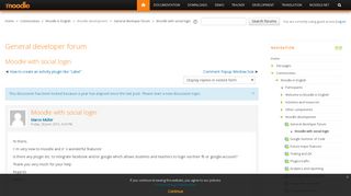 Moodle in English: Moodle with social login - Moodle.org