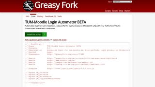 TUM-Moodle Login Automator BETA - Source code - Greasy Fork
