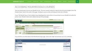 Accessing Your Moodle Courses | VERMONT TECH IT