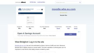 Moodle.wbs.eu.com website. West Bridgford: Log in to the site.