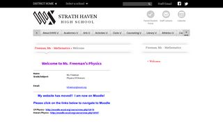 Freeman, Ms. - Mathematics / Welcome - Wallingford-Swarthmore