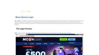 Moon Games Login | casinologin