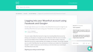 Logging into your Moonfruit account using Facebook and Google+ ...