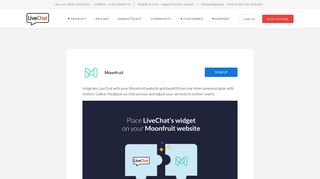 Moonfruit | LiveChat works with Moonfruit
