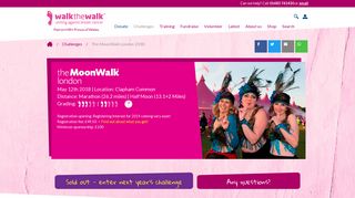 The MoonWalk London 2018 charity walk for breast cancer causes
