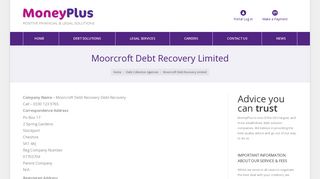 Moorcroft Debt Recovery Limited | Info & Contact details - MoneyPlus