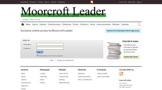 Moorcroft Leader Login Page