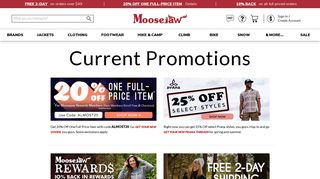 Current Promotions - Moosejaw