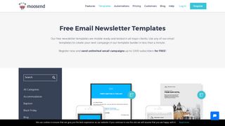 Free, Responsive Email Newsletter Templates by Moosend