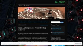 #229 A Change in the Warcraft's Log-in Screen | Be MOP