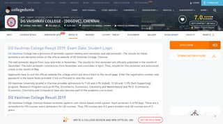 DG Vaishnav College Result 2019: Exam Date, Student Login