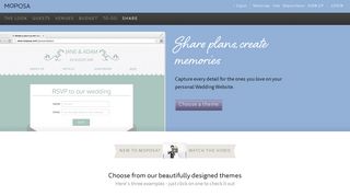 Create your own free wedding website to share with your ... - Moposa