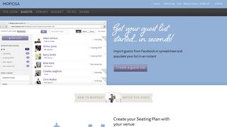 Moposa Guestlist. A fun and quick way to organise your wedding guests