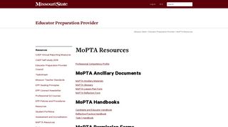 MoPTA Resources - Educator Preparation Provider - Missouri State ...