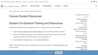 Canvas Student Resources - Moraine Valley Center for Teaching ...