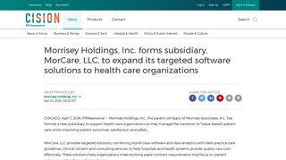 Morrisey Holdings, Inc. forms subsidiary, MorCare, LLC, to expand its ...
