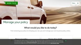 Manage my van insurance policy | MORE THAN