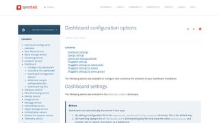 OpenStack Docs: Dashboard configuration options