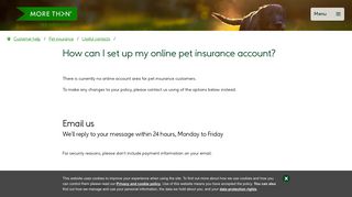 How can I set up my online pet insurance account? | MORE THAN