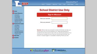 LOG IN for School District Personnel - MOREAP