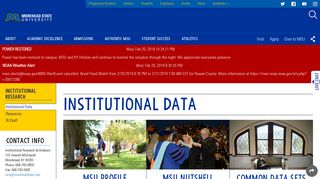 Morehead State University :: Institutional Data