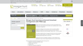 Morgan Hunt - Morgan Hunt launches enhanced timesheet ...