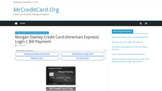 Morgan Stanley Credit Card (American Express) Login | Bill Payment ...