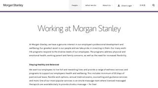 Working at Morgan Stanley