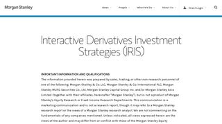 Morgan Stanley Interactive Derivatives Investment Strategies (IRIS)