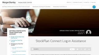 StockPlan Connect Log-in Assistance - Morgan Stanley
