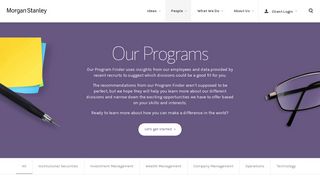 Our Programs - Morgan Stanley
