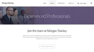 Experienced Professionals - Morgan Stanley