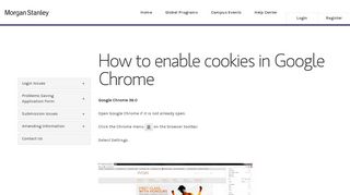 How to enable cookies in Google Chrome - Morgan Stanley Campus