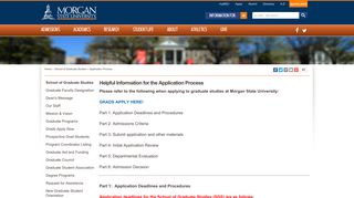 Helpful Information for the Application Process - Morgan State University