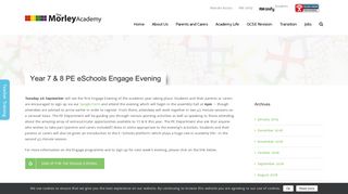 Year 7 & 8 PE eSchools Engage Evening - The Morley Academy
