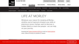 Student Information - Morley College - Central London