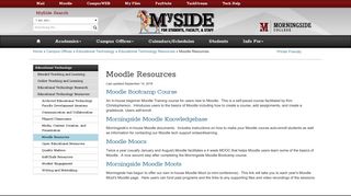 Moodle Resources - MySide - Morningside College