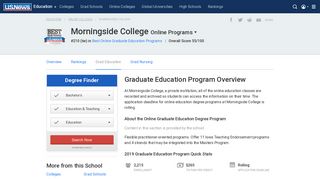 Morningside College - Online Graduate Education Program - US News