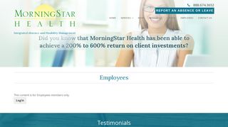 Member Login | Employees | MorningStar Health
